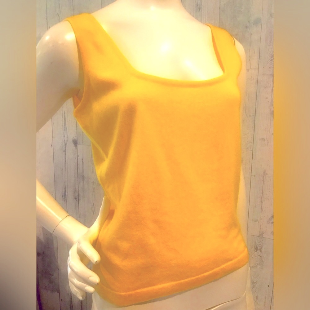 NWOT N Peal bright yellow crop sweater